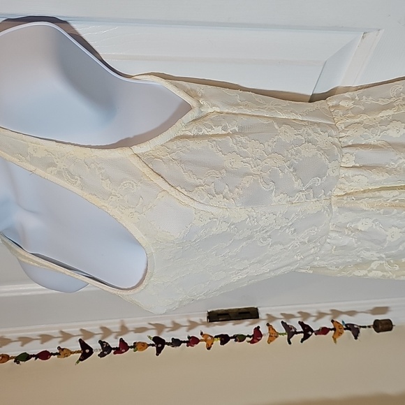 MIMI CHICA lacey dress XS cream sleeveless high-low - Picture 6 of 12